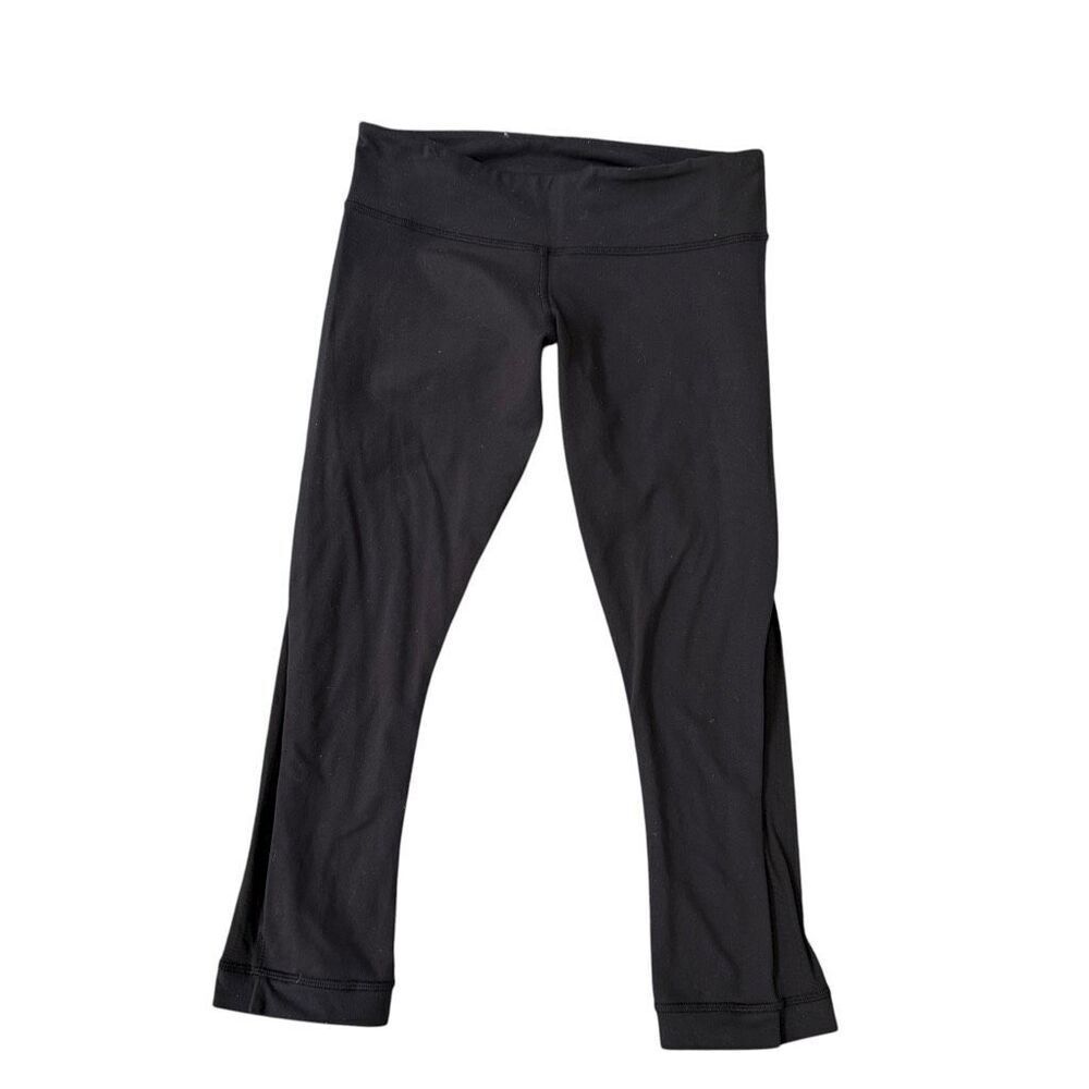 Lululemon Women's Cropped Capri Mesh Calves Leggings Black Size 6